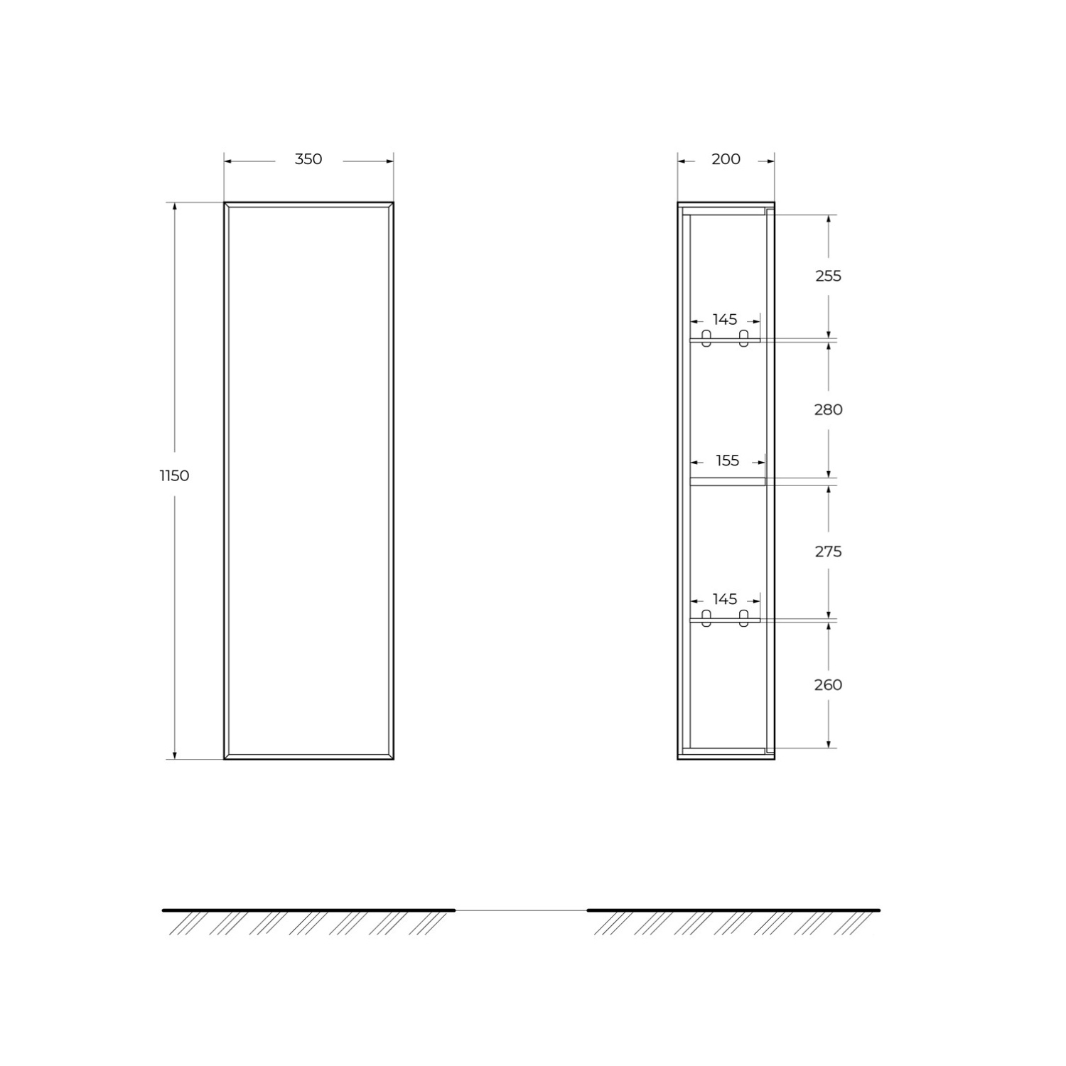 Cezares Portofino Шкаф-пенал подвесной 35x20x115h см, цвет: noce 55965