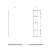 Cezares Portofino Шкаф-пенал подвесной 35x20x115h см, цвет: noce 55965