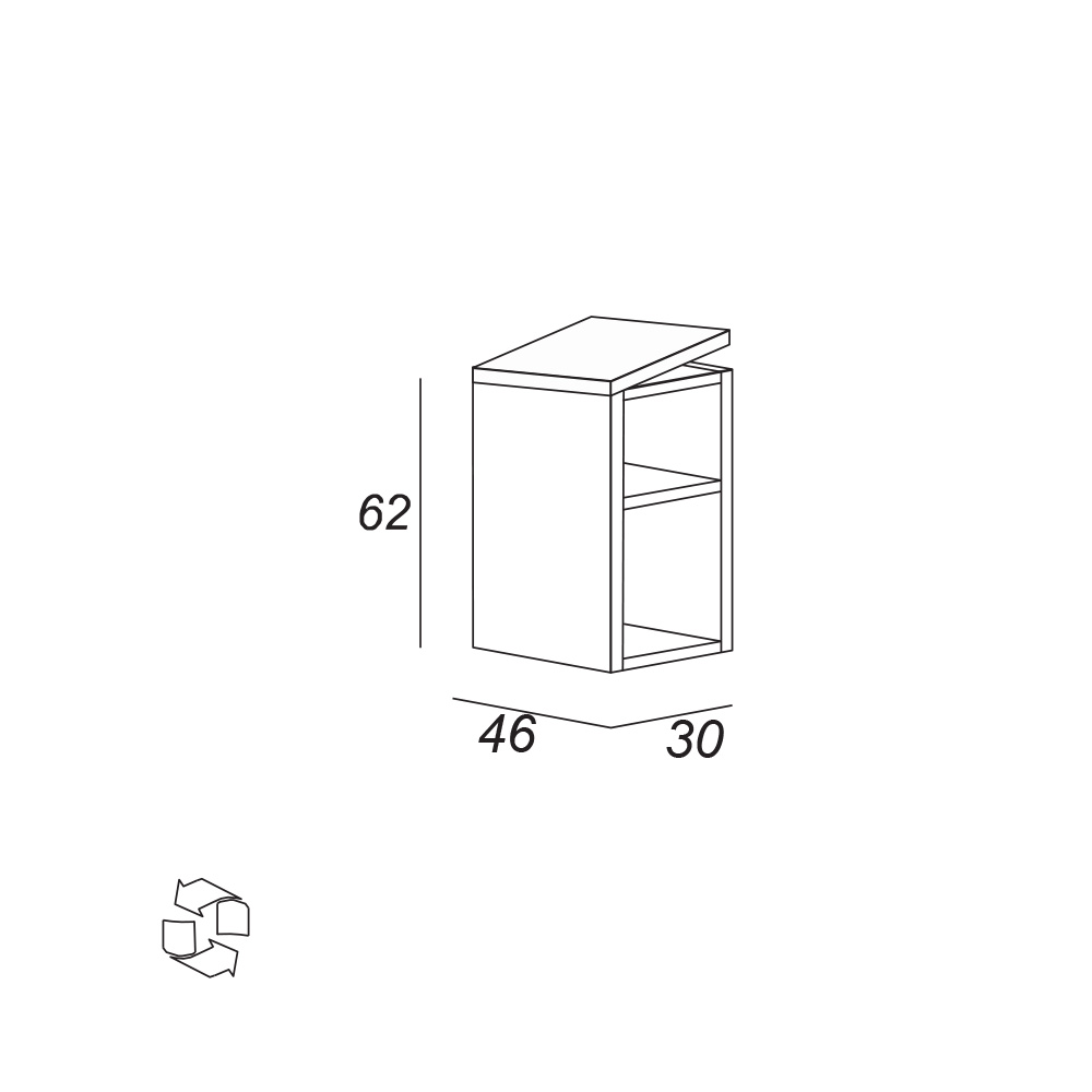 Cezares Urban Шкаф подвесной 30x46x62h см, цвет: grigio opaco 55166