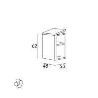 Cezares Urban Шкаф подвесной 30x46x62h см, цвет: grigio opaco 55166
