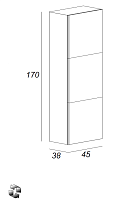 Cezares Шкаф-пенал подвесной 45x38x170h см, цвет: rosso 53099