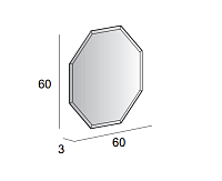 Cezares Зеркало подвесное с подсветкой 60x60h см 45078