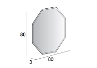 Cezares Зеркало подвесное с подсветкой 80x80h см 45079