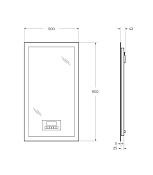 Cezares Зеркало подвесное с подсветкой 95x70h см, с сенсорным переключателем и подогревом 45061