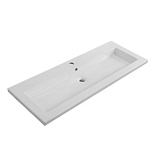 Cezares Раковина накладная 121x46 см, с переливом, с 1 отверстием, цвет: белый глянцевый CZR-8070-120