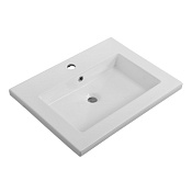 Cezares Раковина накладная 61x46 см, с переливом, с 1 отверстием, цвет: белый глянцевый CZR-8070-60