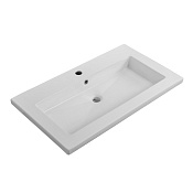 Cezares Раковина накладная 81x46 см, с переливом, с 1 отверстием, цвет: белый глянцевый CZR-8070-80