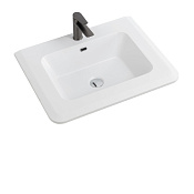 Cezares Раковина накладная 61,5x49 см, с переливом, с 1 отверстием, цвет: белый матовый 50352