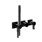 Gessi Inverso Rigato Внешняя часть настенного смесителя с ручн. душем, цвет: black metal  PVD 73536#706