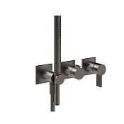 Gessi Inverso Rigato Внешняя часть настенного смесителя, цвет: black metal brushed PVD 73536#707