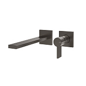 Gessi Inverso Rigato Внешняя часть настенного смесителя, цвет: black metal brushed PVD 73588#707