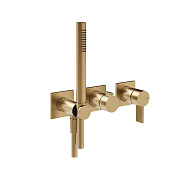 Gessi Inverso Rigato Внешняя часть термостатического смесителя, цвет: warm bronze brushed PVD 73636#726