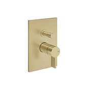 Gessi Inverso Diamantato Смеситель для душа на 2 потребителя, встраиваемый, цвет: brushed brass PVD 73679#727