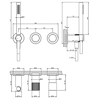 Gessi Habito Смеситель для душа настенный, встраиваемый, цвет: chrome 70438#031