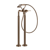 Gessi Venti20 Смеситель напол. с душевым набором - руч. душ, шланг, держ., цвет: copper brushed PVD 65128#708