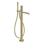 Gessi Habito Смеситель для ванны напольный, с ручн. душем, излив 78.7 см, цвет: brushed brass  PVD 70628#727