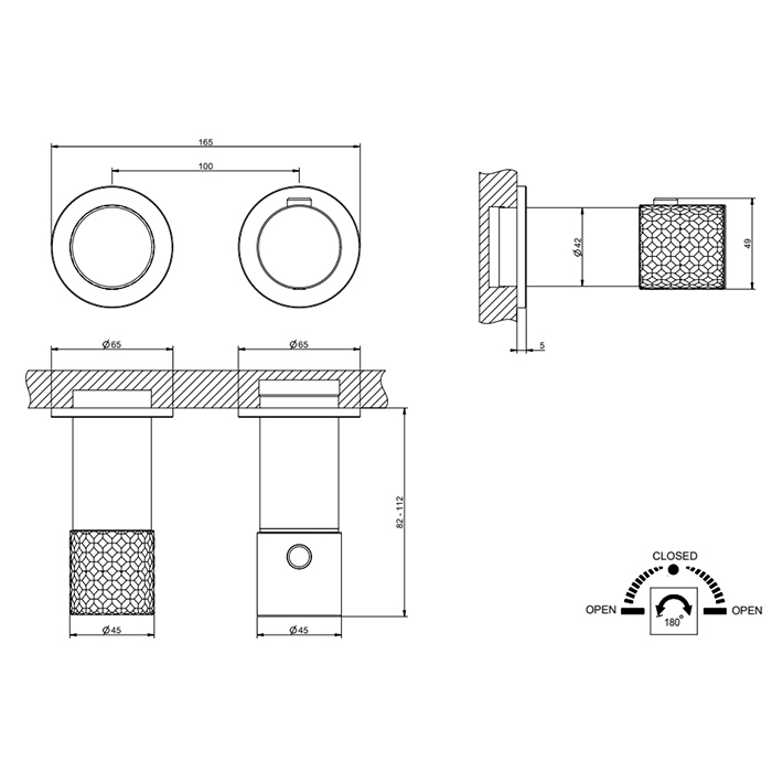 Gessi Habito Смеситель для душа термостатический, встраиваемый цвет: chrome 70134#031
