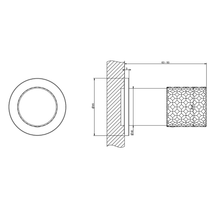 Gessi Habito Смеситель для душа на 1 потребитель, встраиваемый, внешняя часть, цвет: chrome 70199#031