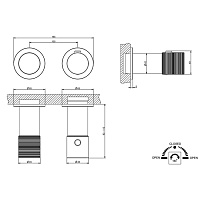 Gessi Habito Смеситель для душа термостатический на 2 потребителя, встр., внешняя часть, цвет:chrome 70334#031