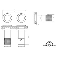Gessi Habito Смеситель для душа термостатический на 2 потребителя, встр., внешняя часть, цвет:chrome 70434#031