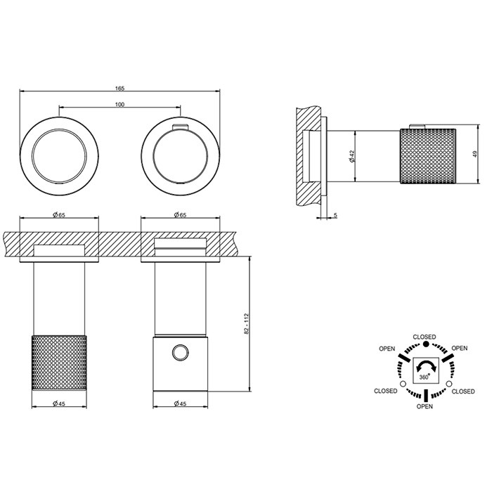 Gessi Habito Смеситель для душа термостатический, встраиваемый цвет: chrome 70436#031