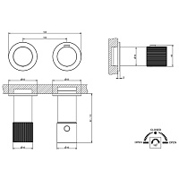 Gessi Habito Смеситель для душа термостатический на 2 потребителя, встр., внешняя часть, цвет:chrome 70534#031