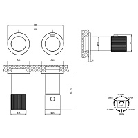Gessi Habito Смеситель для душа термостатический на 3 потребителя, встр., внешняя часть, цвет:chrome 70536#031