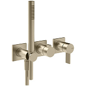 Gessi Inverso Rigato Смеситель для душа встраиваемый, цвет: warm bronze brushed PVD 73536#726