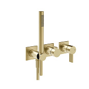 Gessi Inverso Rigato Смеситель для душа встраиваемый, цвет: brushed brass  PVD 73536#727