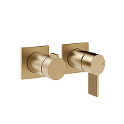Gessi Inverso Diamantato Смеситель для душа на 2 потребителя, встр., цвет: warm bronze brushed PVD 73638#726