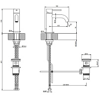 Gessi 316 Flessa Смеситель для раковины, с д/к, длина излива 12,2 см, цвет: brushed brass PVD 54001#727