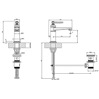 Gessi Venti20 Смеситель для раковины, с донным клапаном, длина излива 13,4 см, цвет: antique brass 65001#713