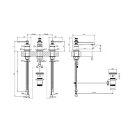 Gessi Venti20 Смеситель для раковины на 3 отверстия, с д/к, излив 13,4 см, цвет: brushed brass PVD 65011#727