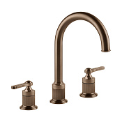 Gessi Venti20 Смеситель для раковины на 3 отв., высота излива 16.8 см, цвет: copper brushed PVD 65015#708