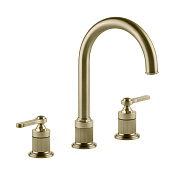Gessi Venti20 Смеситель для раковины на 3 отв., высота излива 16.8 см, цвет: brushed brass  PVD 65015#727