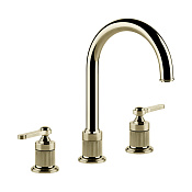 Gessi Venti20 Смеситель для раковины на 3 отв., высота излива 16.8 см, цвет: brass PVD 65016#710