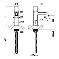 Gessi Habito Смеситель для раковины, без д/к, длина излива 13,1 см, цвет: brushed brass PVD 70102#727