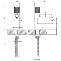 Gessi Habito Смеситель для раковины, без д/к, длина излива 13,1 см, цвет: brushed brass PVD 70402#727