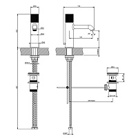 Gessi Habito Смеситель для раковины, с донным клапаном, длина излива 13,1 см, цвет: black metal PVD 70501#706