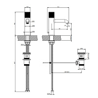 Gessi Habito Смеситель для раковины, с д/к, длина излива 13,1 см, цвет: black metal brushed PVD 70601#707