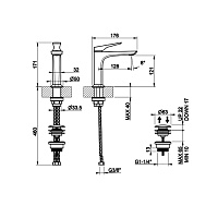 Gessi Ventaglio Смеситель для раковины, с д/к, длина излива 12,8 см, цвет: copper brushed PVD 72051#708