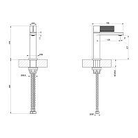 Gessi Inverso Rigato Смеситель для раковины, без д/к, длина излива 12,6 см, цвет: black metal PVD 73502#706