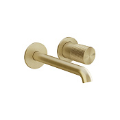 Gessi Habito Смеситель для раковины настенный, излив - 20.1 см, цвет: brushed brass  PVD 70488#727