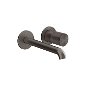 Gessi Habito Смеситель для раковины настенный, излив - 20.1 см, цвет: black metal brushed PVD 70588#707
