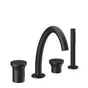 Gessi Origini Смеситель на борт ванны на 4 отв., с ручным душем в комплекте, цвет: matte black 66037#299