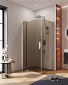 Cezares Slider Душевой уголок 90-100x80x195h см, тонированное стекло 8 мм, цвет: хром SLIDER-AH-1-80-90/100-BR-Cr