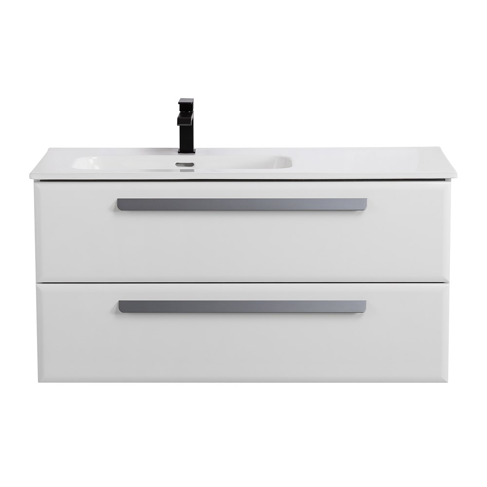 Cezares Eco Тумба под раковину подвесная 100x45,7x50h см, цвет: bianco lucido ECO-CER-N-1000-2C-SO-BL-L