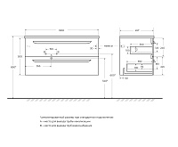 Cezares Eco Тумба под раковину подвесная 100x45,7x50h см, цвет: bianco lucido ECO-CER-N-1000-2C-SO-BL-L