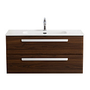 Cezares Eco Тумба под раковину подвесная 100x45,7x50h см, цвет: орех шоколад софт ECO-CER-N-1000-2C-SO-NCS-P