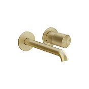 Gessi Habito Смеситель для раковины настенный, излив - 20.1 см, цвет: brushed brass  PVD 70688#727